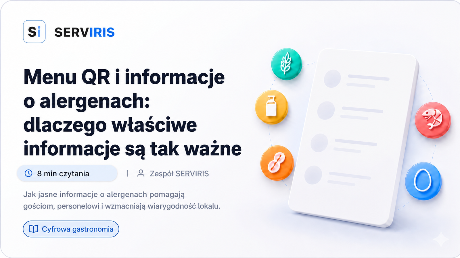SERVIRIS: menu QR i jasne informacje o alergenach