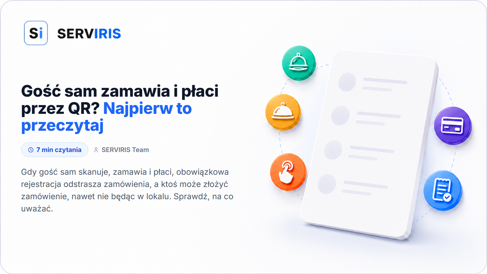 Zamawianie przy stoliku przez QR w cyfrowym menu SERVIRIS