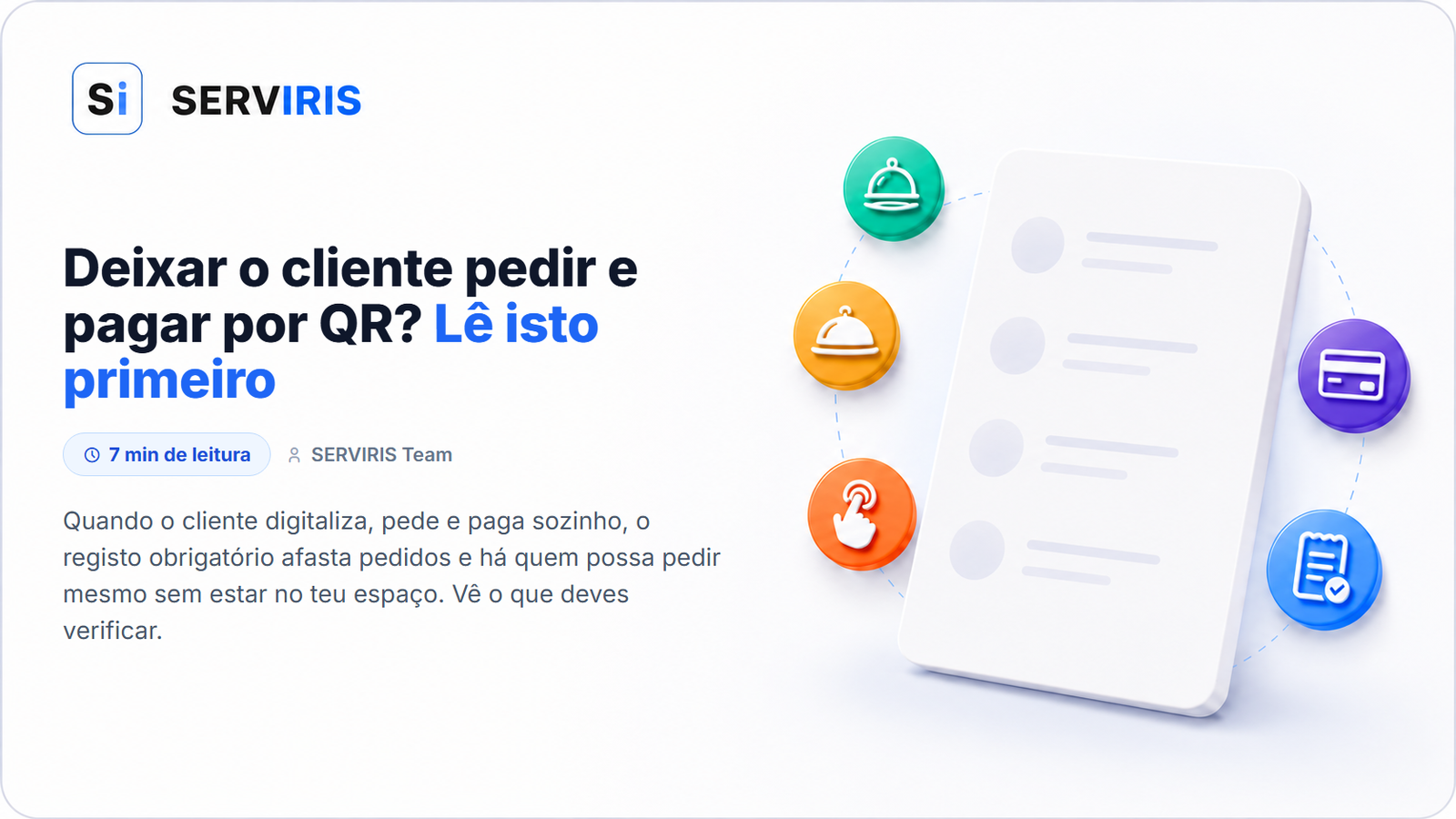 Pedido à mesa com QR num menu digital SERVIRIS