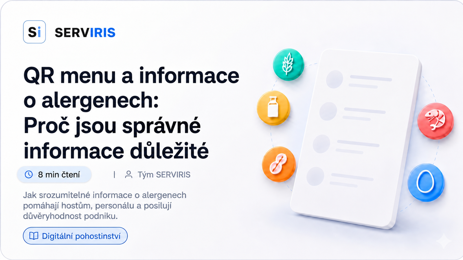 QR menu s informacemi o alergenech v digitálním menu SERVIRIS