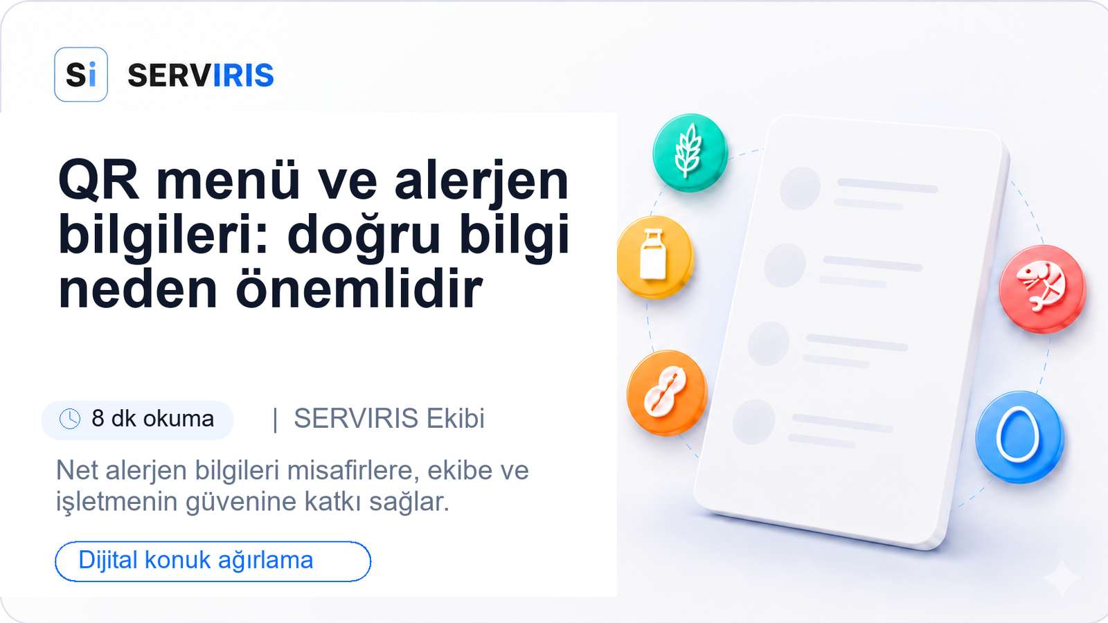 SERVIRIS dijital menüsünde QR menü ve alerjen bilgileri