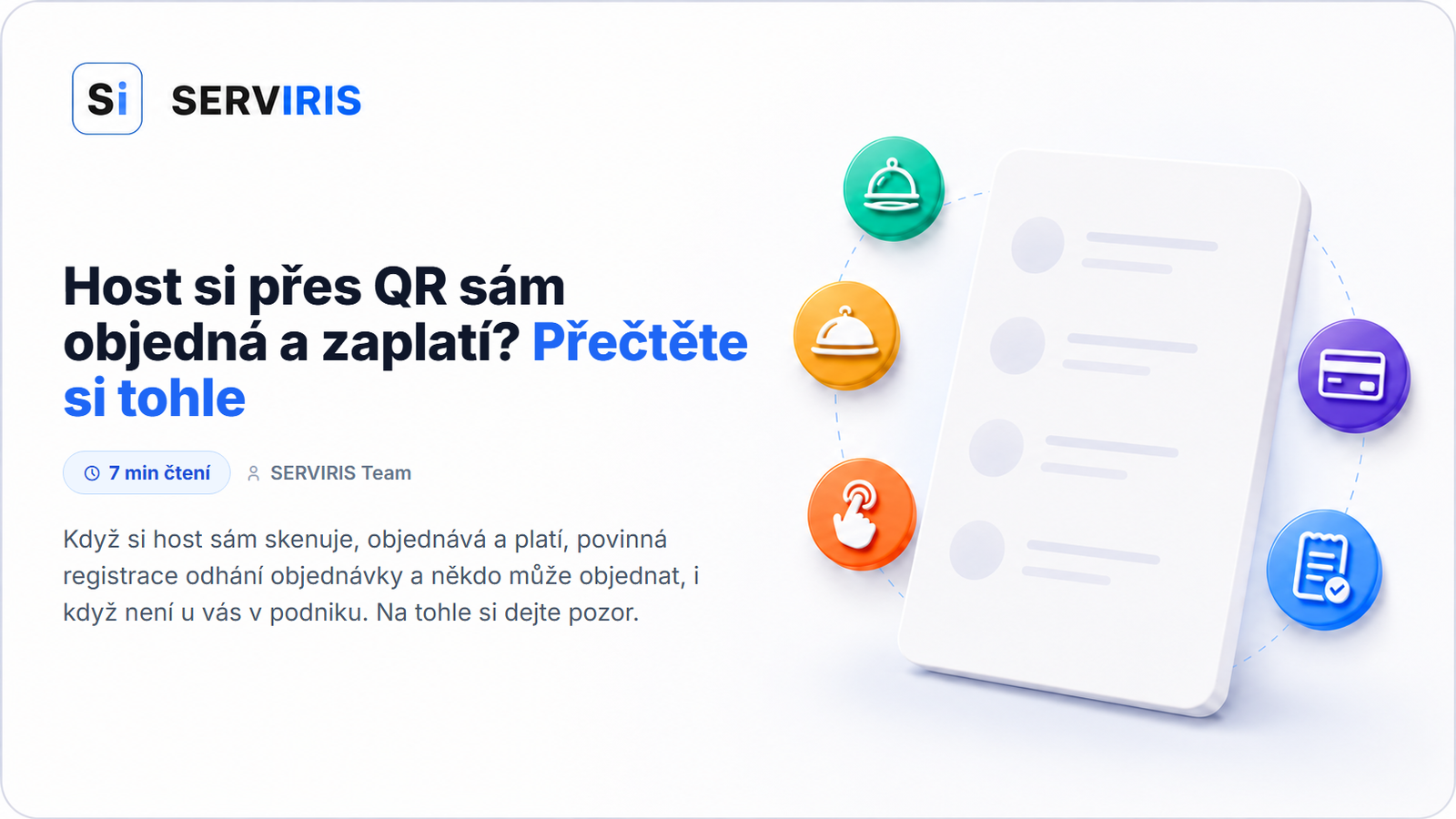Objednávání u stolu přes QR v digitálním menu SERVIRIS