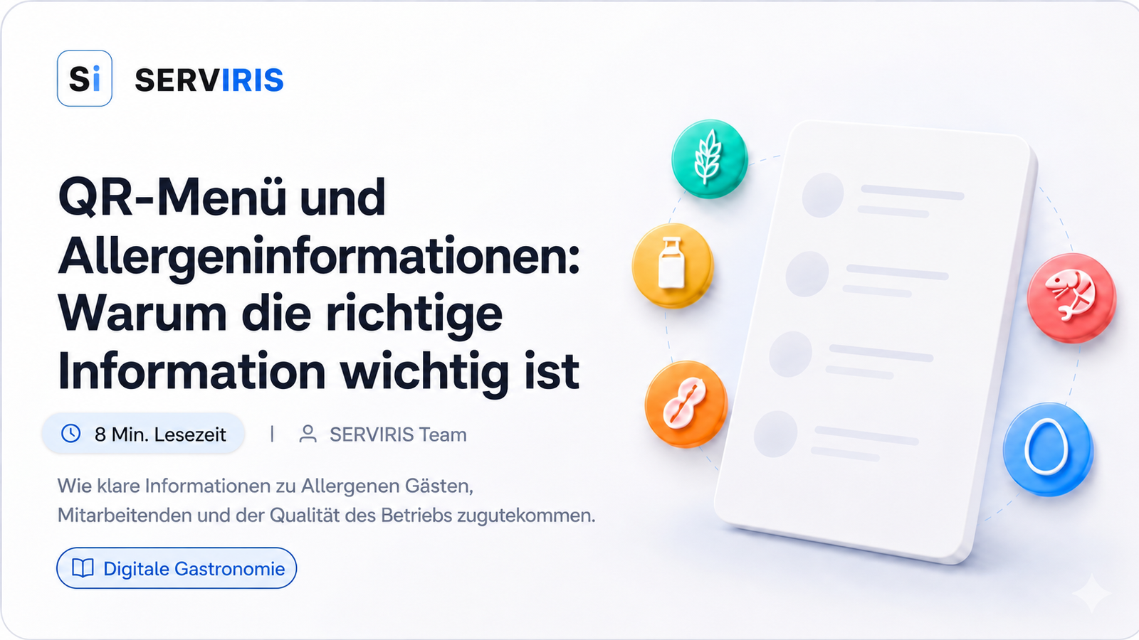 QR-Menü mit Allergeninformationen in einem digitalen SERVIRIS Menü