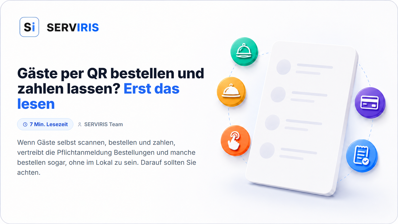 Bestellung per QR am Tisch auf einer digitalen SERVIRIS-Speisekarte
