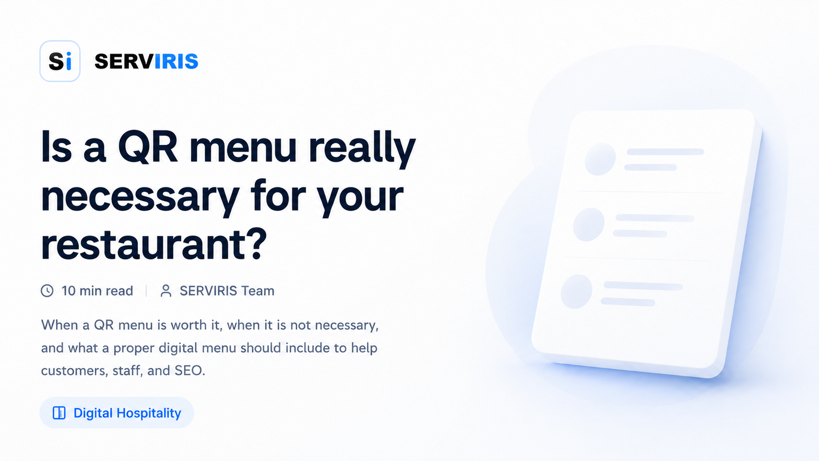 SERVIRIS English blog image for a restaurant QR menu and digital menu guide