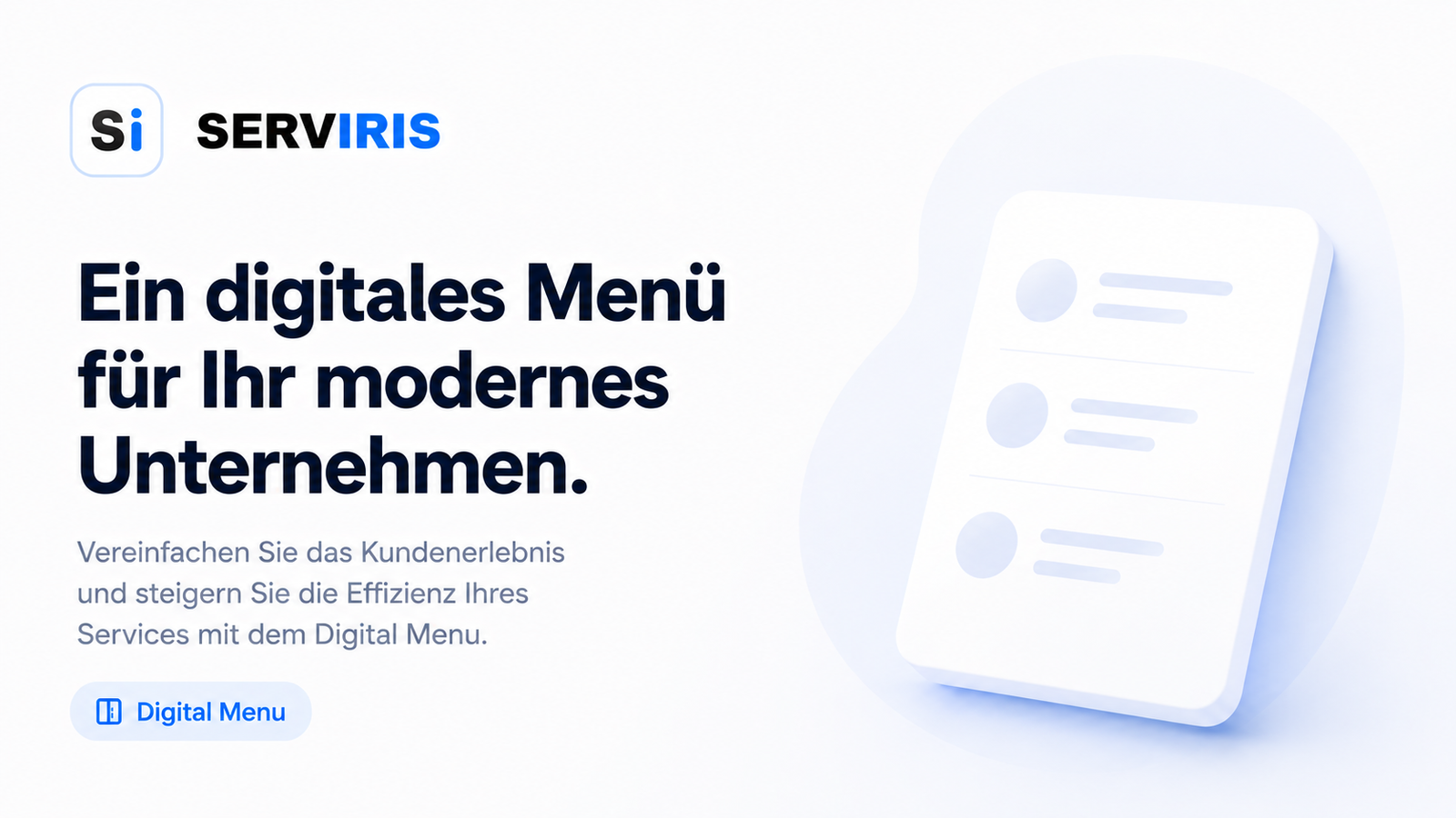 SERVIRIS Blogbild auf Deutsch für QR-Menü, digitales Menü und Restaurant-SEO
