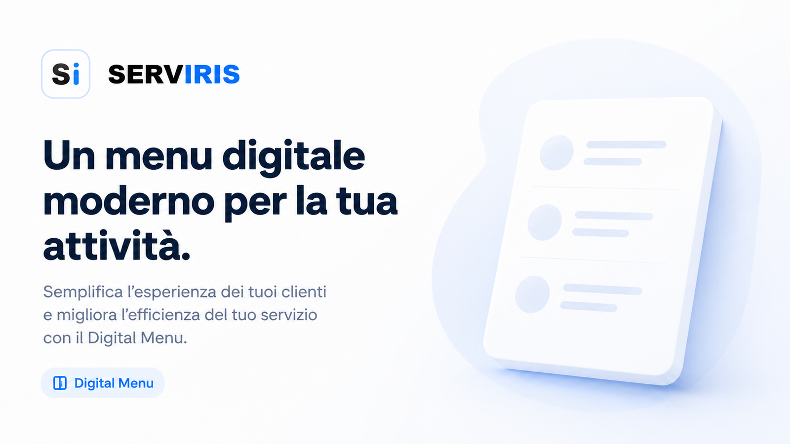 Immagine blog SERVIRIS in italiano per menu QR, menu digitale e SEO per ristoranti