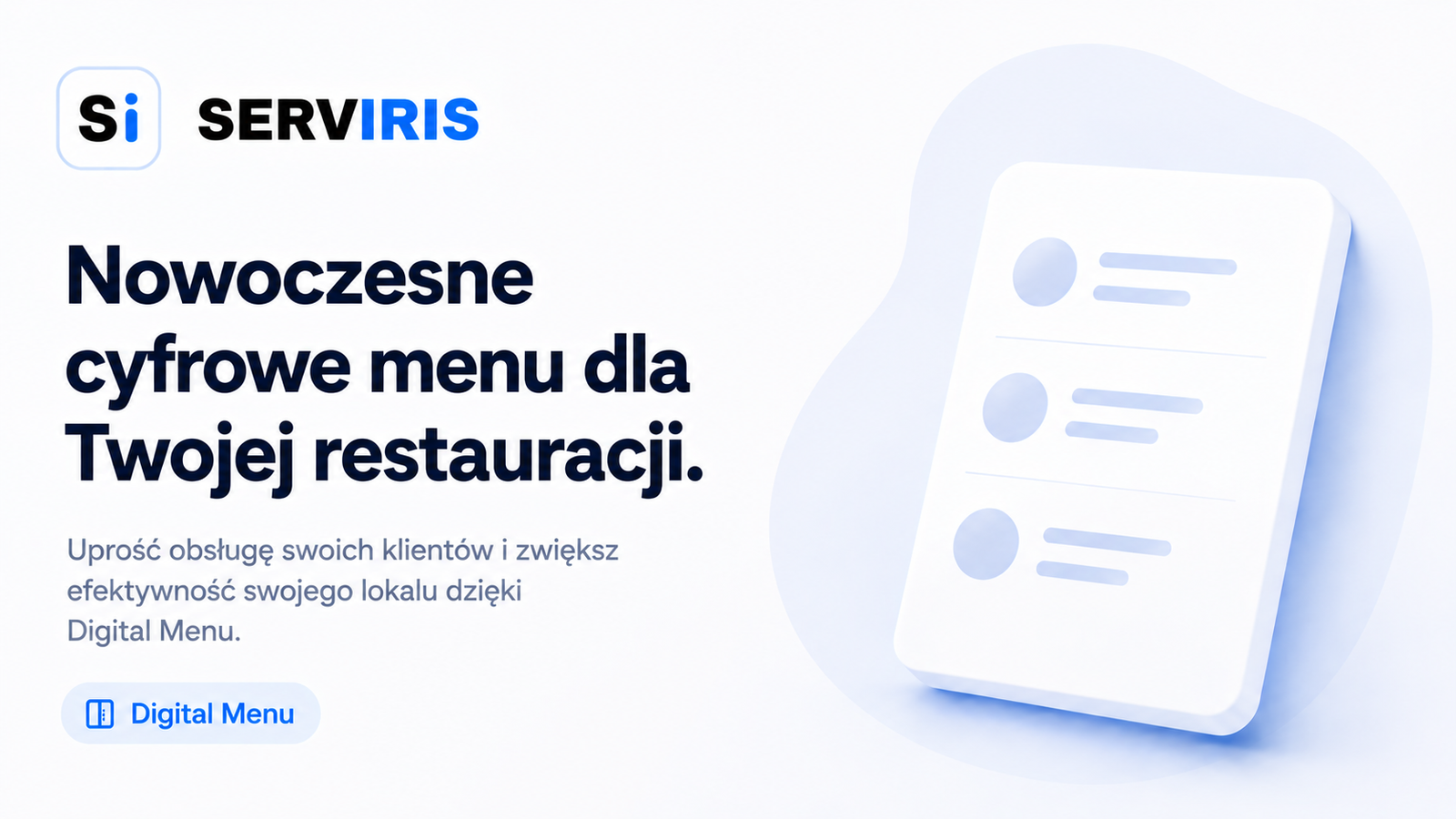 Obraz bloga SERVIRIS po polsku dla menu QR, menu cyfrowego i SEO restauracji